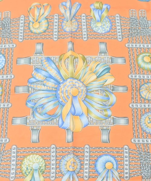 HERMES（エルメス）バンダナ・スカーフ 黄 サイズ:90 レディース/2200652145069