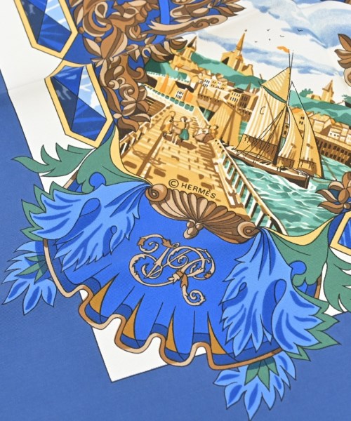 HERMES（エルメス）バンダナ・スカーフ 青 サイズ:90 レディース/2200652145076