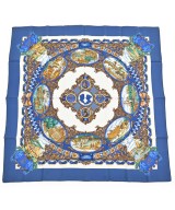 HERMES（エルメス）バンダナ・スカーフ 青 サイズ:90 レディース/2200652145076