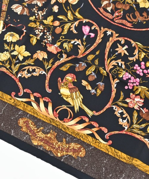 HERMES（エルメス）バンダナ・スカーフ 黒 サイズ:90 レディース/2200652145083