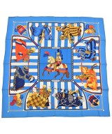 HERMES（エルメス）バンダナ・スカーフ 青 サイズ:90 レディース/2200652145168