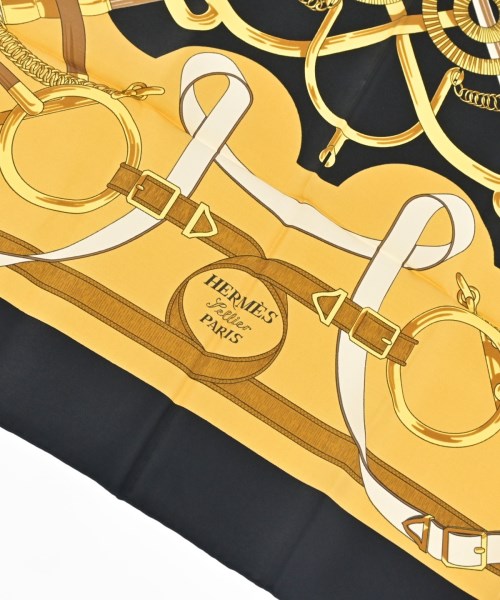 HERMES（エルメス）バンダナ・スカーフ 黒 サイズ:90 レディース/2200652145205