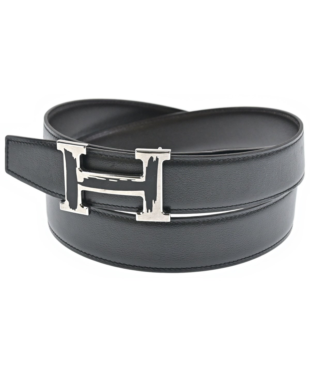 HERMES エルメスベルト　美品　Hバックル　黒　シルバー HERMES（エルメス）ベルト 黒 サイズ:95 レディース/2200652524031