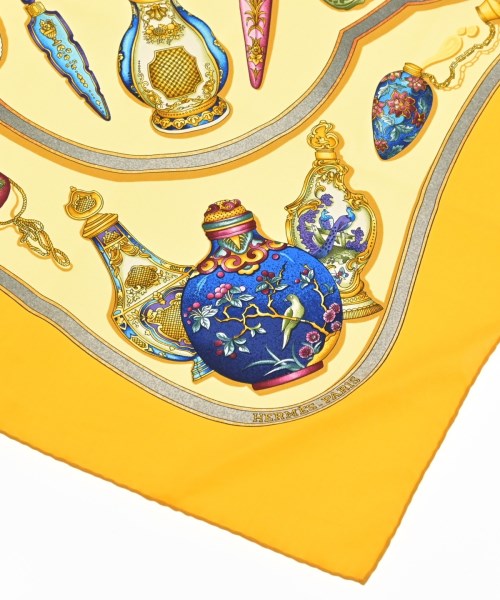 HERMES（エルメス）バンダナ・スカーフ 黄 サイズ:90 レディース/2200652300376