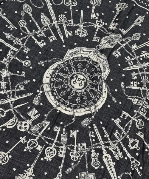 HERMES（エルメス）バンダナ・スカーフ 黒 サイズ:140 レディース/2200652848106