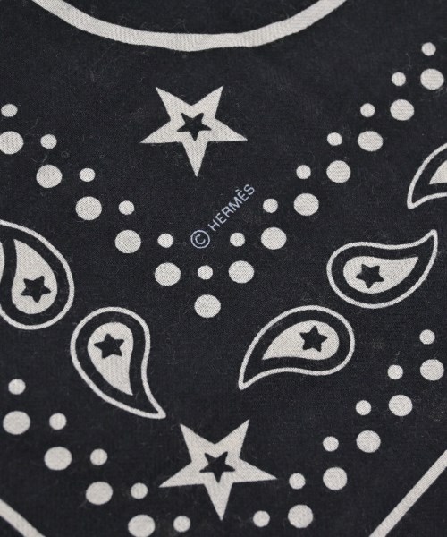 HERMES（エルメス）バンダナ・スカーフ 黒 サイズ:140 レディース/2200652848106