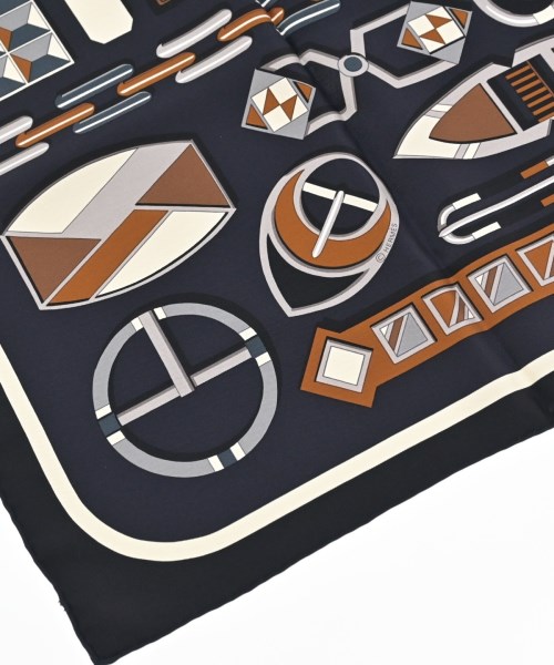 HERMES（エルメス）バンダナ・スカーフ 紺 サイズ:90 レディース/2200652848113