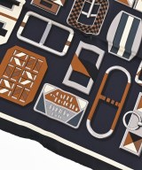 HERMES（エルメス）バンダナ・スカーフ 紺 サイズ:90 レディース/2200652848113