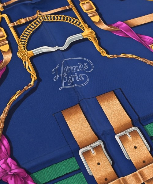 HERMES（エルメス）バンダナ・スカーフ 青 サイズ:90 レディース/2200704511026