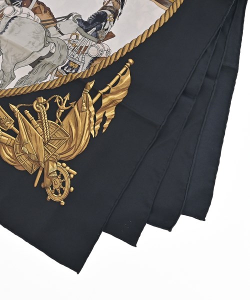 HERMES（エルメス）バンダナ・スカーフ 黒 サイズ:90 レディース/2200704511033