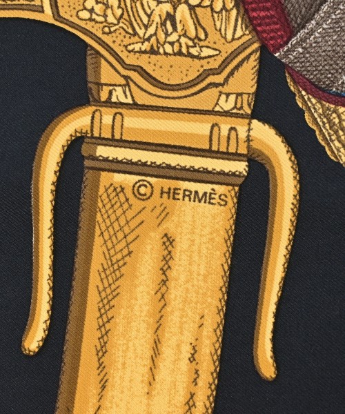 HERMES（エルメス）バンダナ・スカーフ 紺 サイズ:90 レディース/2200704511088