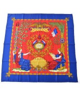 HERMES（エルメス）バンダナ・スカーフ 青 サイズ:90 レディース/2200703451040