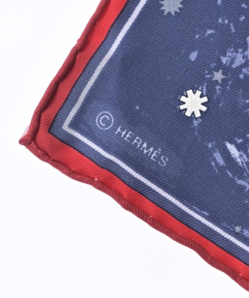 HERMES（エルメス）バンダナ・スカーフ 紺 サイズ:45 レディース/2200703993038