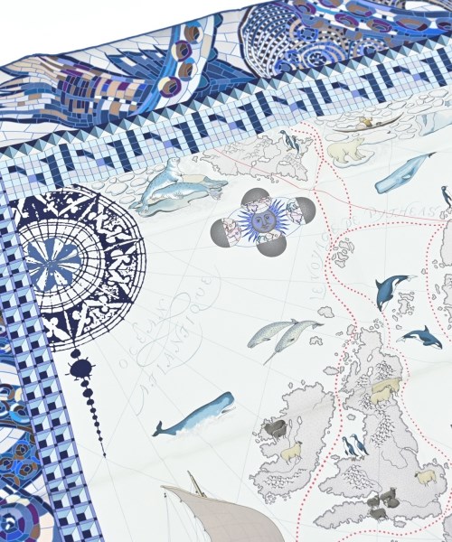 HERMES（エルメス）バンダナ・スカーフ 青 サイズ:90 レディース/2200708386859