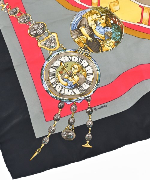 HERMES（エルメス）バンダナ・スカーフ 黒 サイズ:90 レディース/2200708386972