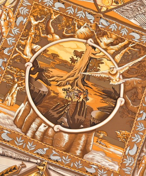 HERMES（エルメス）バンダナ・スカーフ 茶 サイズ:90 レディース/2200708387054