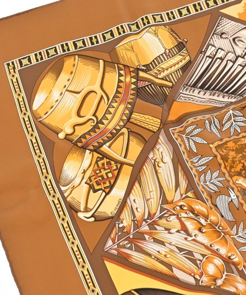 HERMES（エルメス）バンダナ・スカーフ 茶 サイズ:90 レディース/2200708387054
