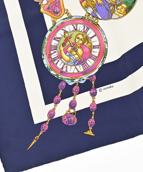 HERMES（エルメス）バンダナ・スカーフ 紺 サイズ:90 レディース/2200708387078