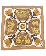 HERMES（エルメス）バンダナ・スカーフ ベージュ サイズ:90 レディース/2200708387092