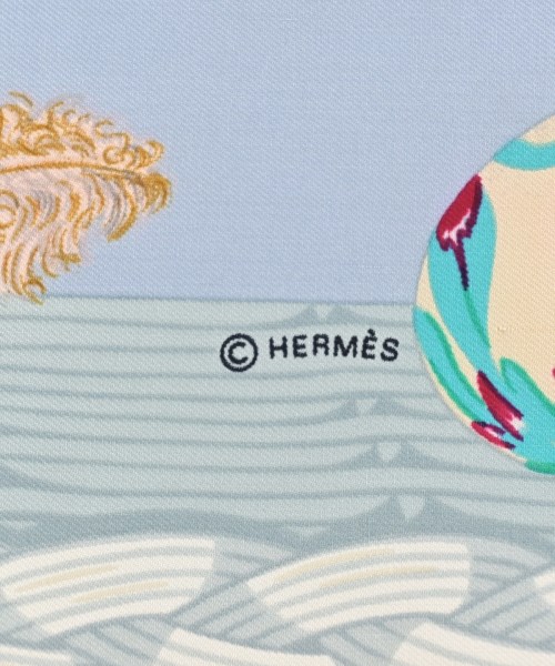 HERMES（エルメス）バンダナ・スカーフ 青 サイズ:90 レディース/2200706540161