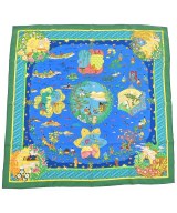 HERMES（エルメス）バンダナ・スカーフ 青 サイズ:90 レディース/2200642522054