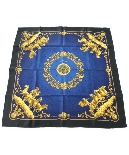 HERMES(エルメス)バンダナ・スカーフ 紺 サイズ:90/2200664993948