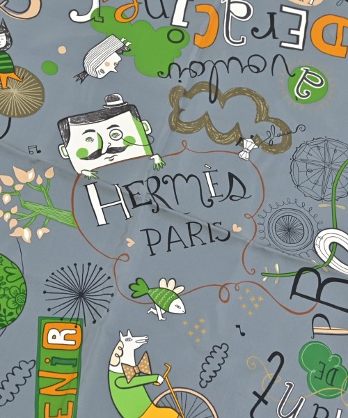 HERMES（エルメス）バンダナ・スカーフ グレー サイズ:90 レディース/2200664097219