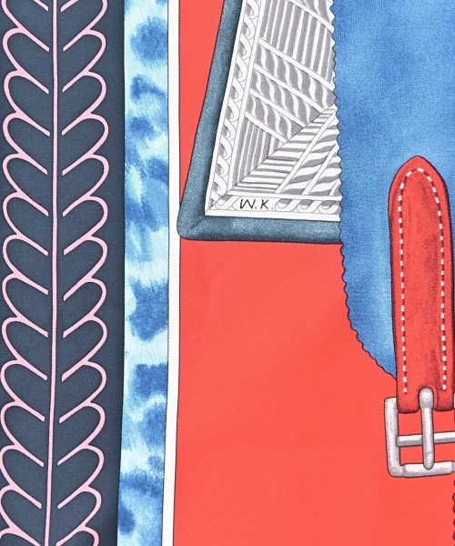 HERMES（エルメス）バンダナ・スカーフ 赤 サイズ:90 レディース/2200667137264