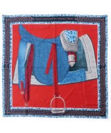 HERMES（エルメス）バンダナ・スカーフ 赤 サイズ:90 レディース/2200667137264