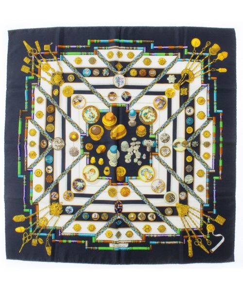 HERMES(エルメス)バンダナ・スカーフ 青 サイズ:90/2200669729825