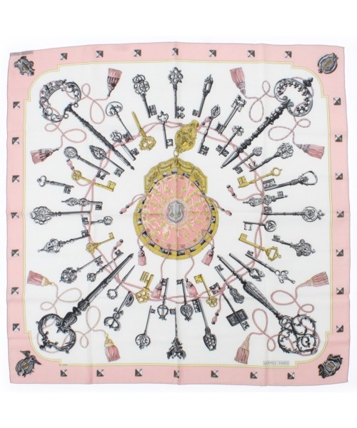 HERMES(エルメス)バンダナ・スカーフ 白 サイズ:90/2200669729856