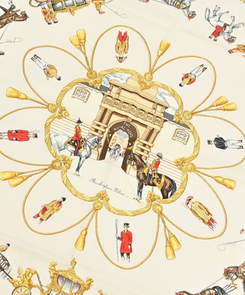 HERMES（エルメス）バンダナ・スカーフ ベージュ サイズ:90 レディース/2200669729870