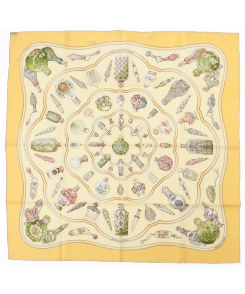 HERMES(エルメス)バンダナ・スカーフ 黄 サイズ:90/2200669729917