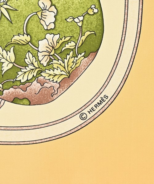 HERMES（エルメス）バンダナ・スカーフ 黄 サイズ:90 レディース/2200669729917