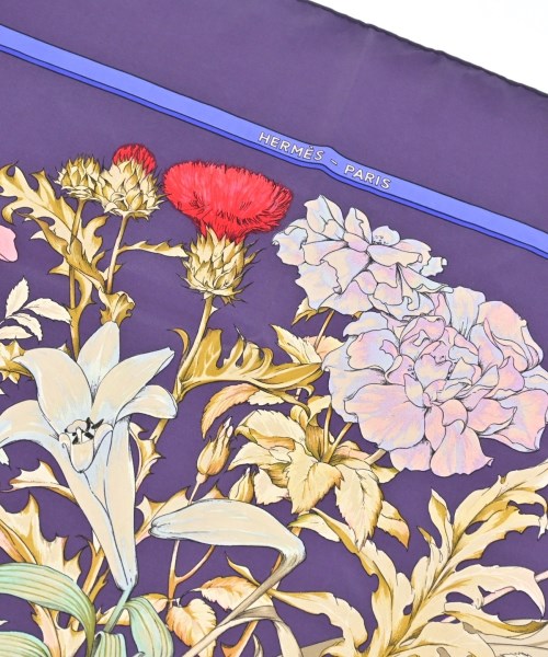 HERMES（エルメス）バンダナ・スカーフ 紫 サイズ:90 レディース/2200669729948