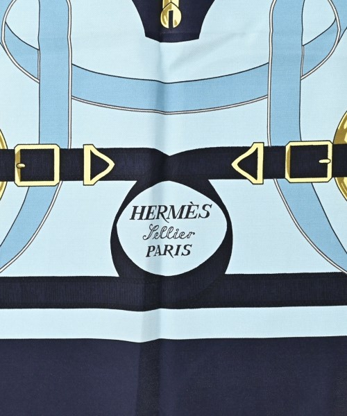 HERMES（エルメス）バンダナ・スカーフ 青 サイズ:90 レディース/2200669729962