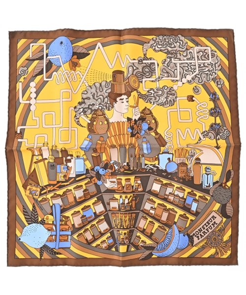 HERMES(エルメス)バンダナ・スカーフ 茶 サイズ:45/2200669730029