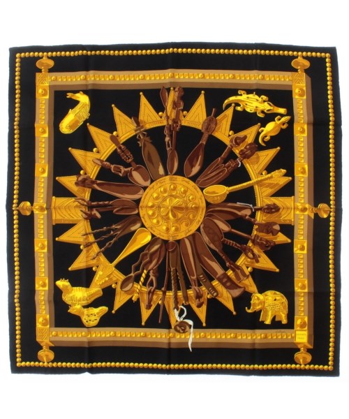 HERMES(エルメス)バンダナ・スカーフ 黄 サイズ:90/2200669730050