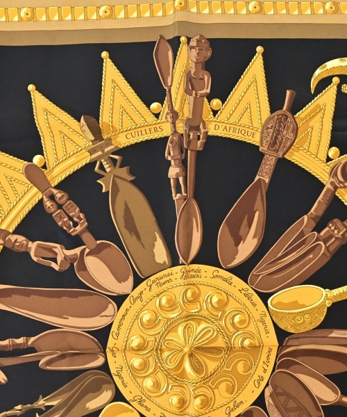 HERMES（エルメス）バンダナ・スカーフ 黄 サイズ:90 レディース/2200669730050