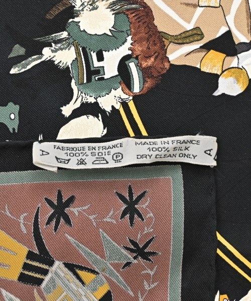 HERMES（エルメス）バンダナ・スカーフ 黒 サイズ:90 レディース/2200669730074