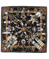 HERMES（エルメス）バンダナ・スカーフ 黒 サイズ:90 レディース/2200669730074