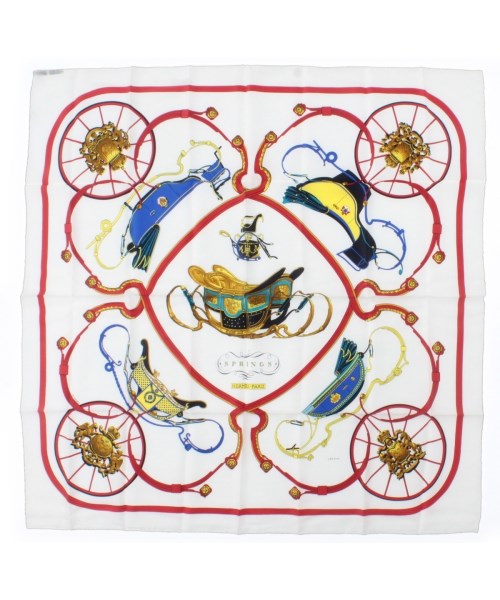 HERMES(エルメス)バンダナ・スカーフ 白 サイズ:90/2200669730081