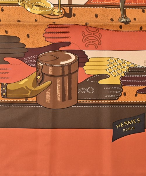 HERMES（エルメス）バンダナ・スカーフ オレンジ サイズ:90 レディース/2200669730098