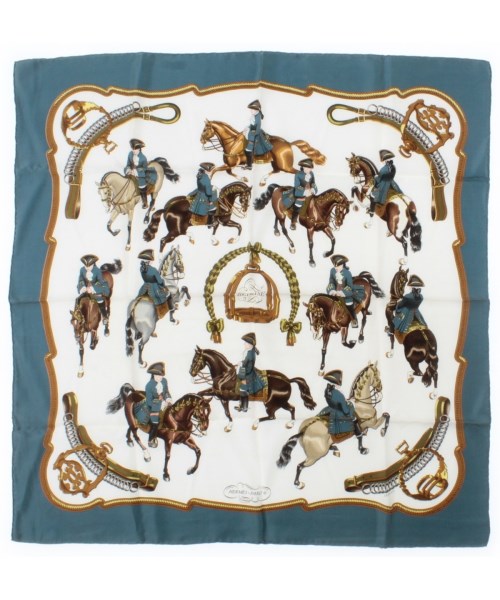 HERMES(エルメス)バンダナ・スカーフ 青 サイズ:90/2200669730111