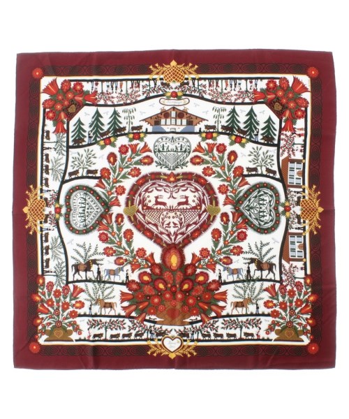 HERMES(エルメス)バンダナ・スカーフ 赤 サイズ:90/2200669730197