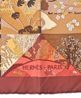 HERMES（エルメス）バンダナ・スカーフ 茶 サイズ:90 レディース/2200669730203