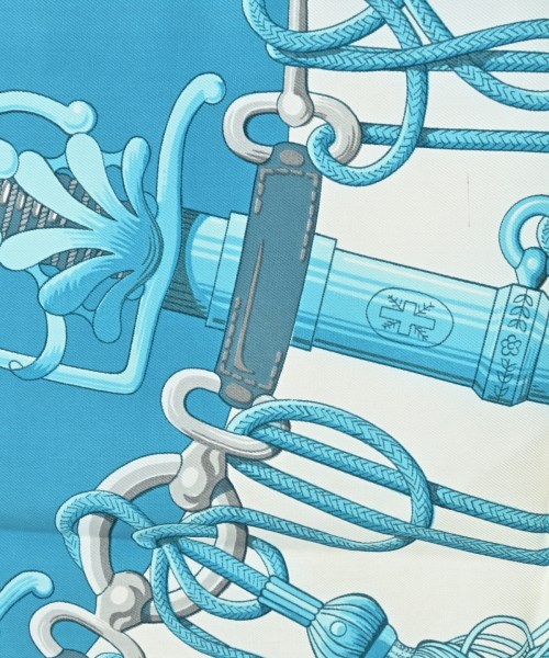 HERMES（エルメス）バンダナ・スカーフ 青 サイズ:90 レディース/2200669730227