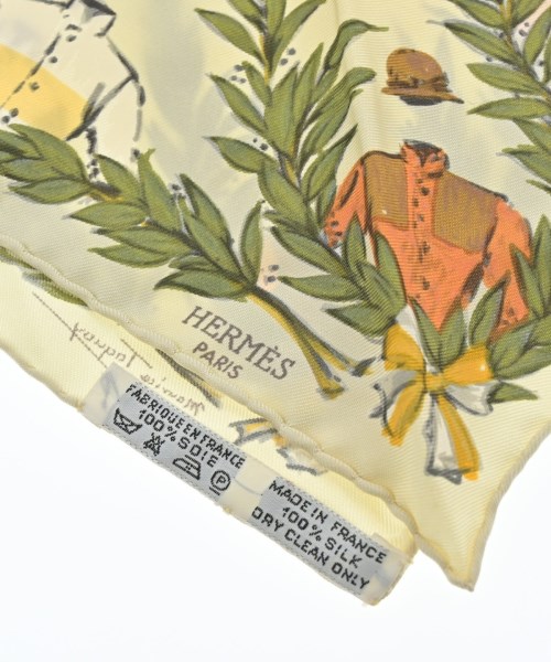 HERMES（エルメス）バンダナ・スカーフ 黄 サイズ:45 レディース/2200723163145