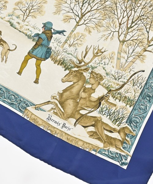 HERMES（エルメス）バンダナ・スカーフ 青 サイズ:90 レディース/2200710077028