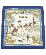 HERMES（エルメス）バンダナ・スカーフ 青 サイズ:90 レディース/2200710077028